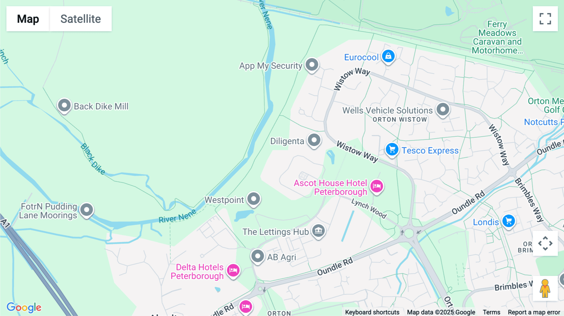 Click for interative map of The Pearl Centre, Lynchwood Park, Peterborough