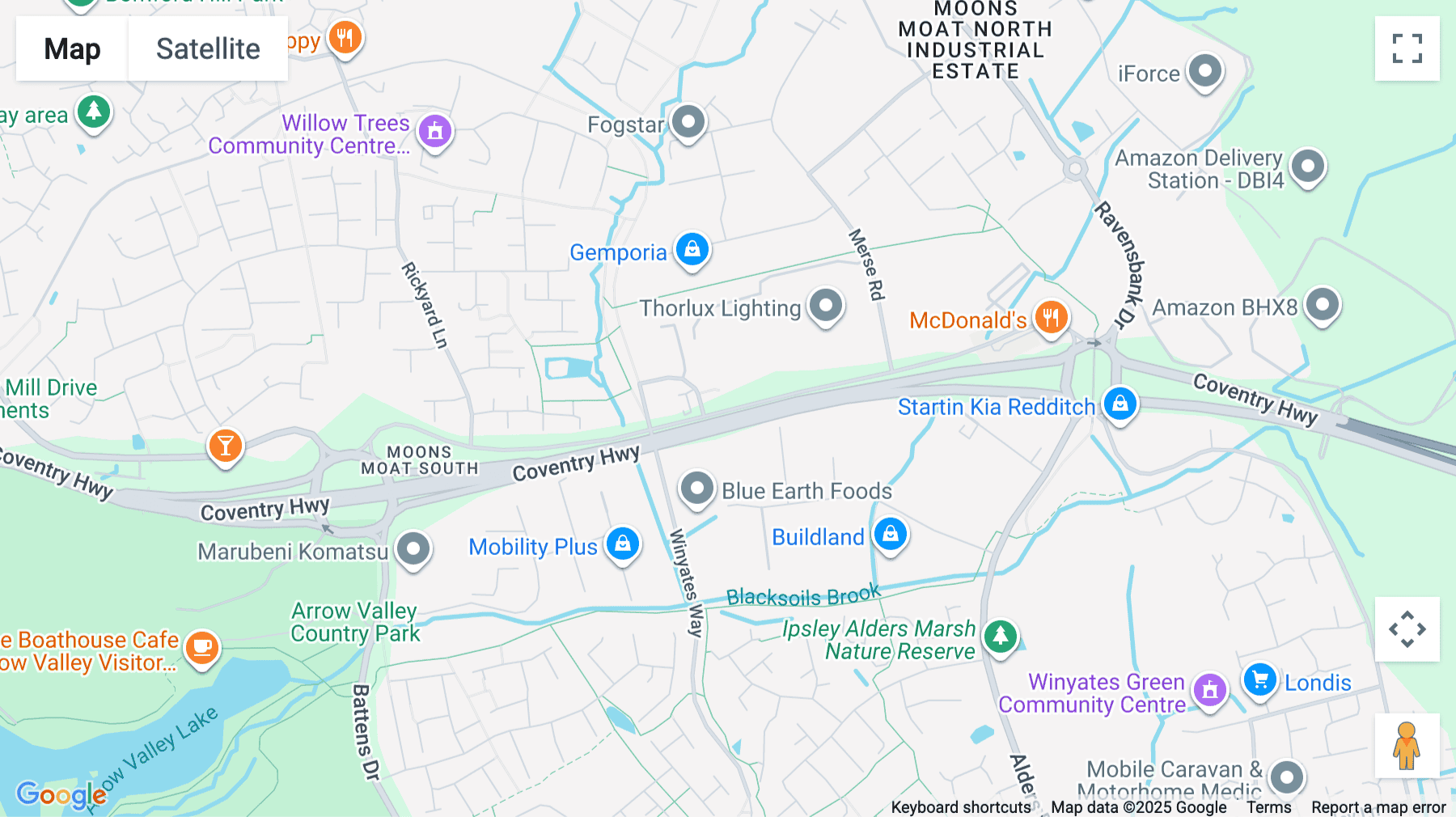 Click for interative map of East Moons Moat, Moons Moat Drive, Redditch