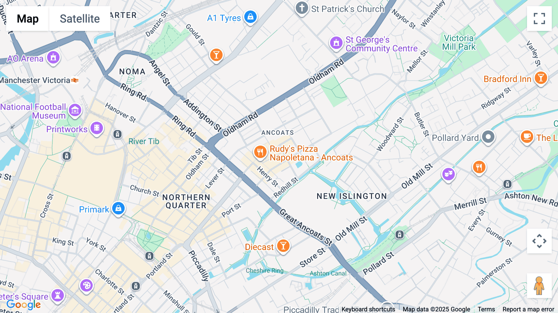 Click for interative map of Colony Cowork, Jactin House, 24 Hood Street, Ancoats, Manchester