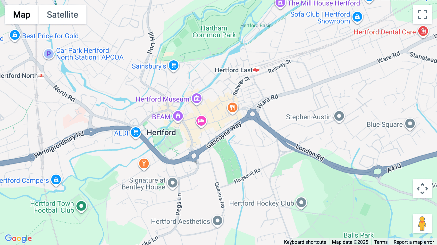 Click for interative map of 4 Post Office Walk, Hertford