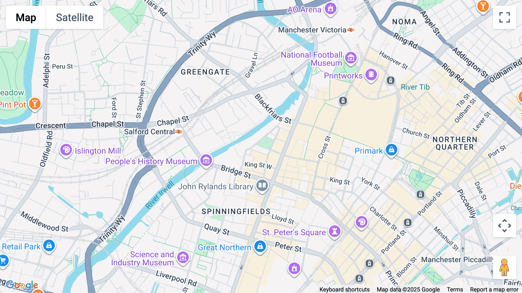 Click for interative map of Arkwright House, Parsonage Gardens, Manchester