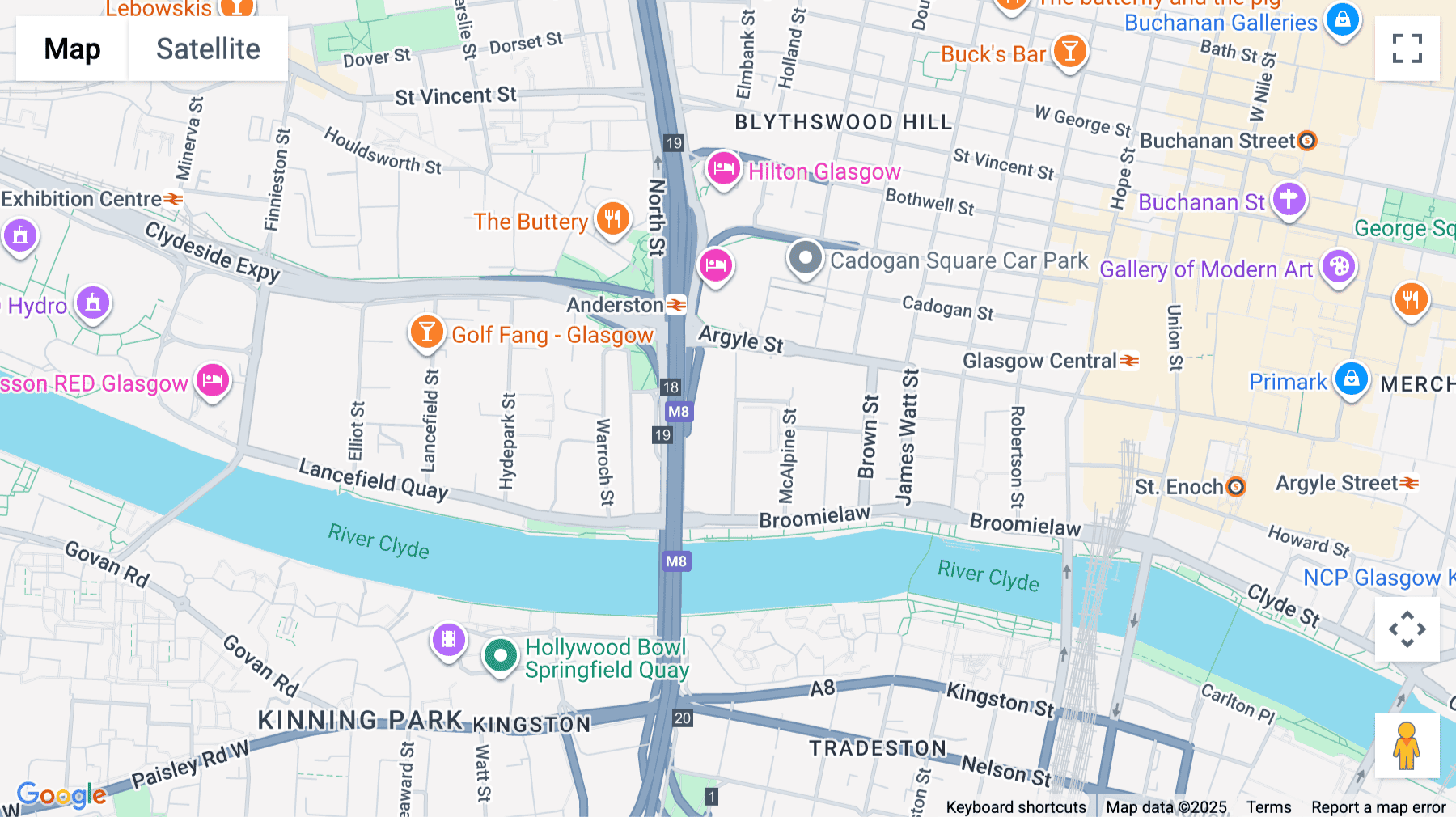 Click for interative map of The Pentagon Centre, 36 Washington Street, Glasgow, Glasgow