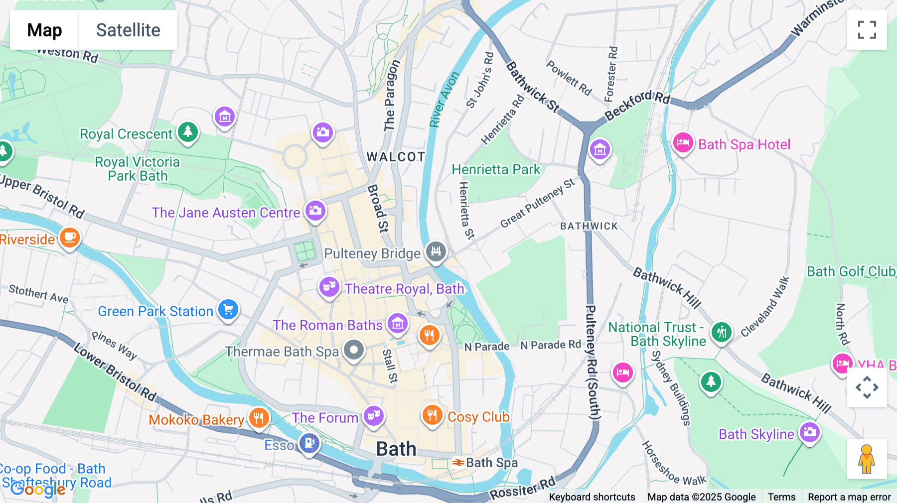 Click for interative map of 5 Argyle Street, Bath