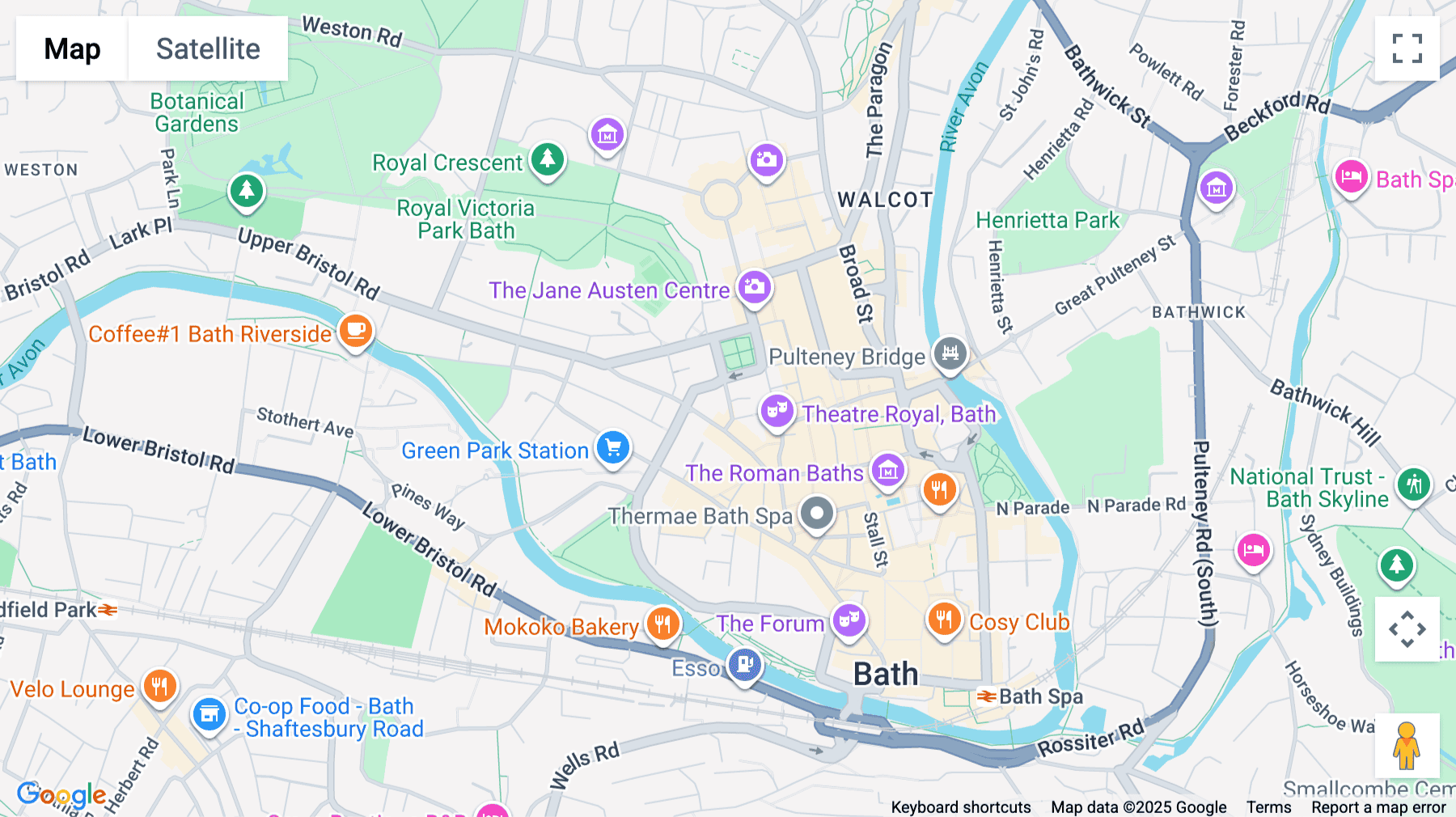 Click for interative map of 3 Princes Street, Bath