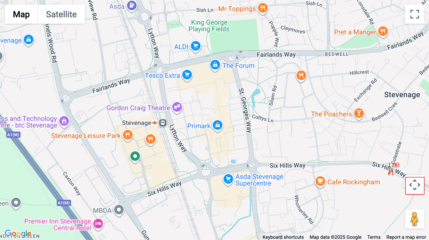 Click for interative map of 25 Town Square, Stevenage