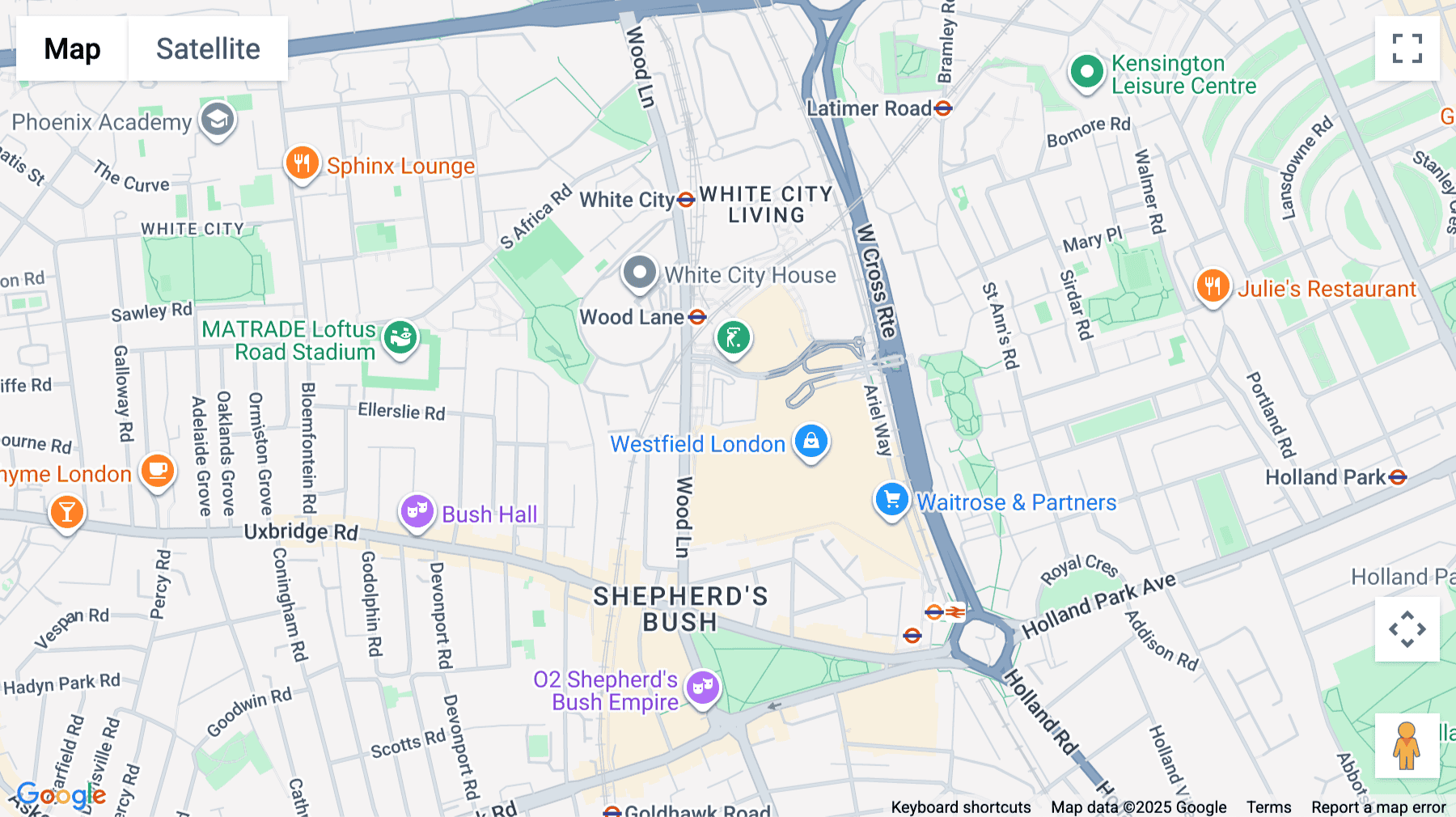 Click for interative map of One Ariel Way, London