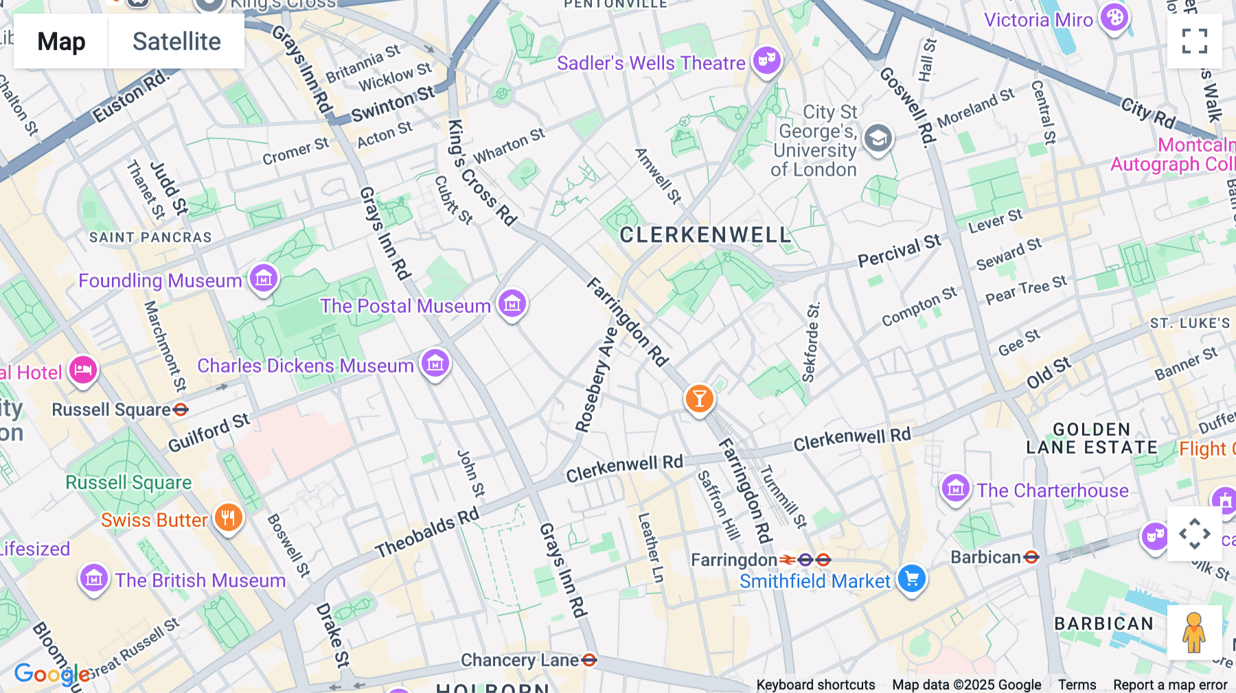 Click for interative map of 8 Coldbath Square, London