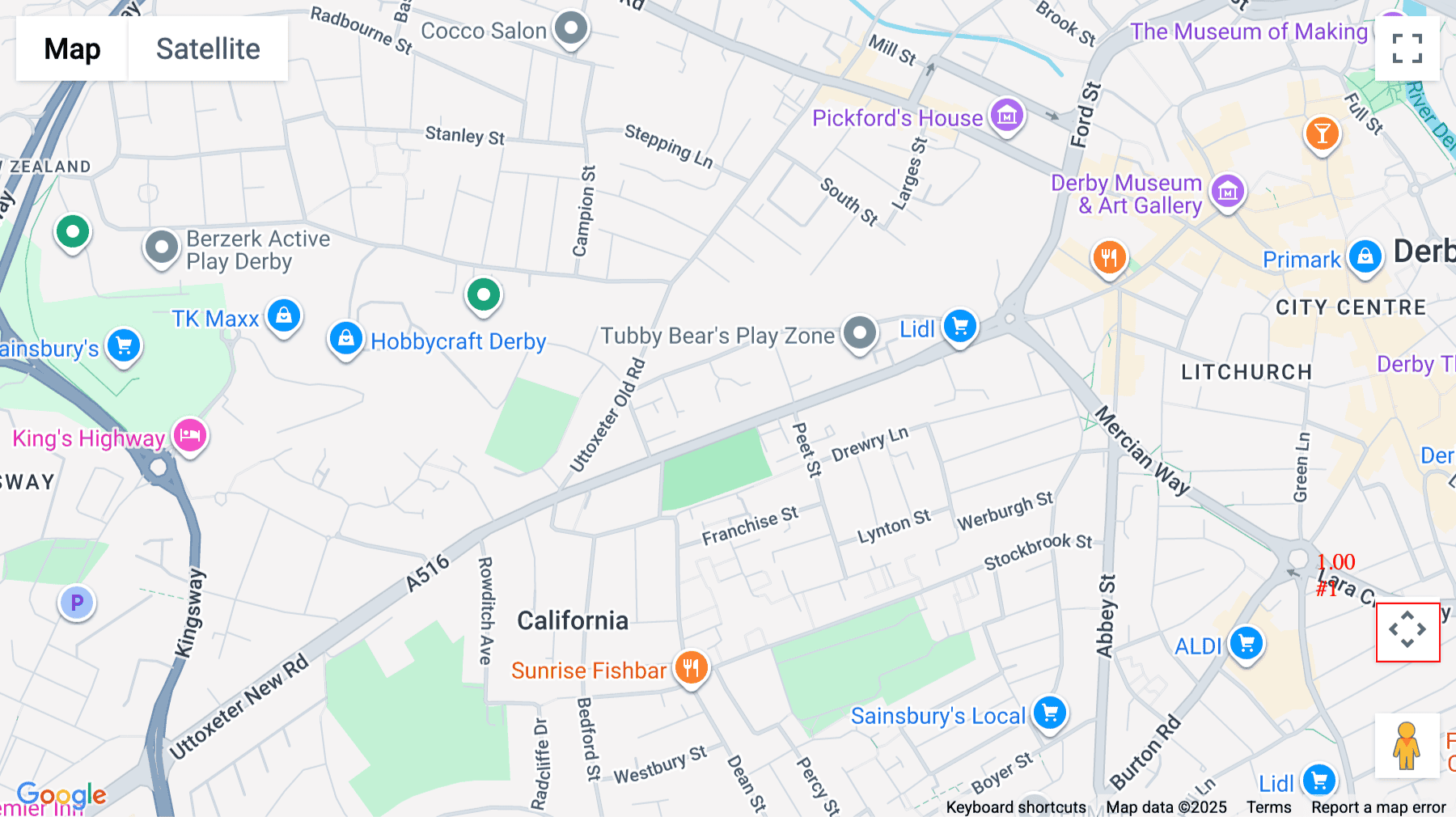Click for interative map of College Business Centre, Uttoxeter New Road, Derby