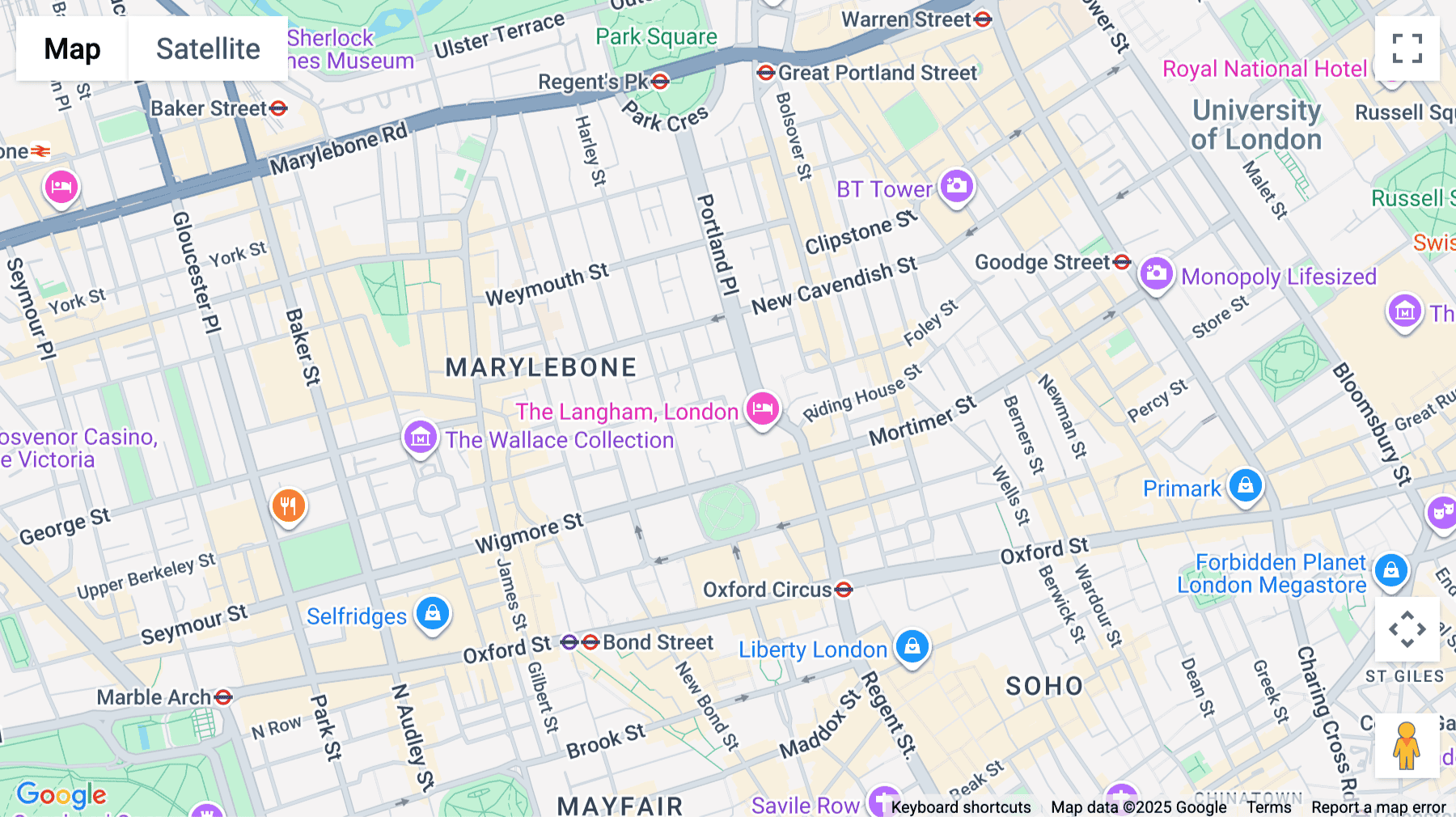 Click for interative map of 3 Chandos Street, London