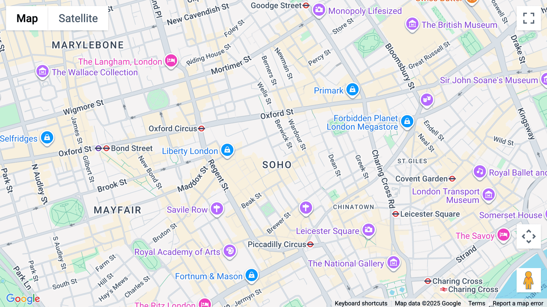 Click for interative map of 54 Poland Street, Soho, London