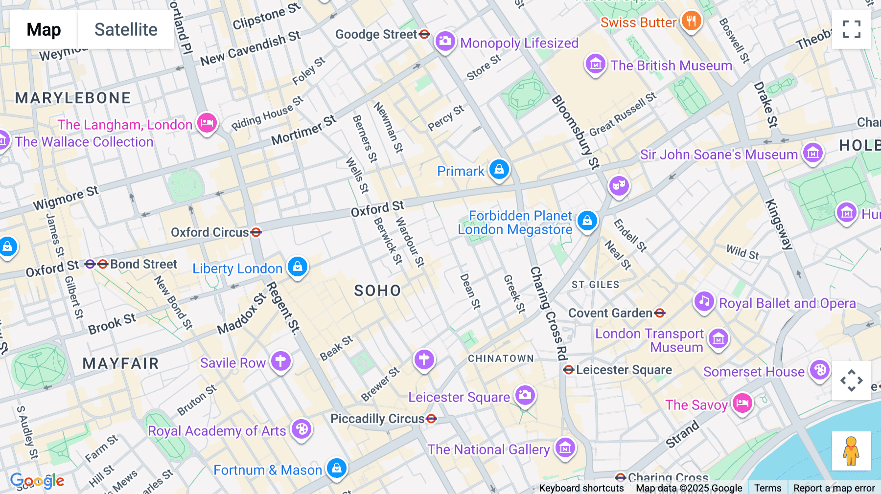 Click for interative map of 7 Carlisle Street, Soho, London