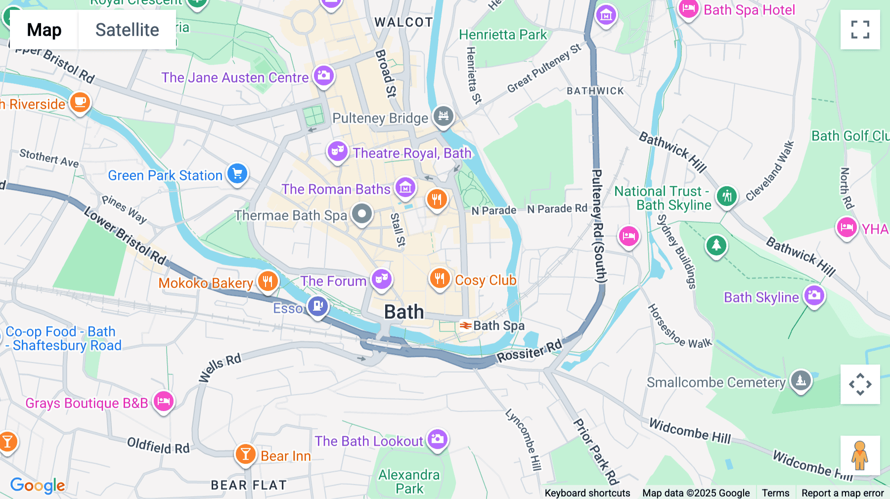 Click for interative map of Cambridge House, Henry Street, Bath