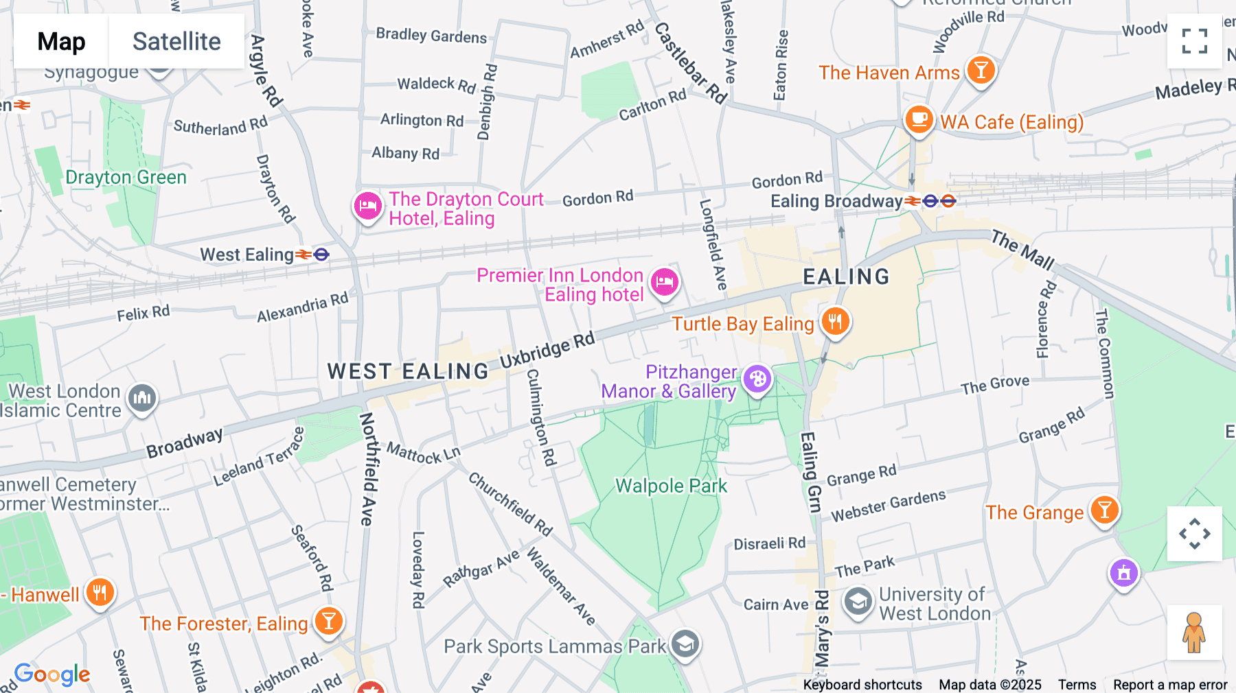 Click for interative map of Ealing Cross, 85 Uxbridge Road, London