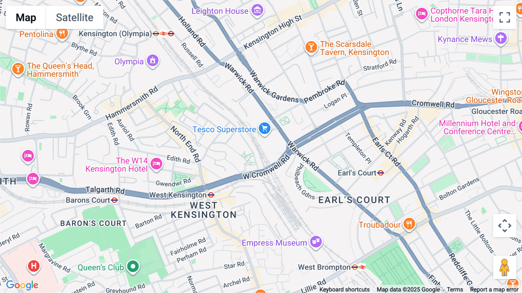 Click for interative map of Avon House Avonmore Road, Kensington, London