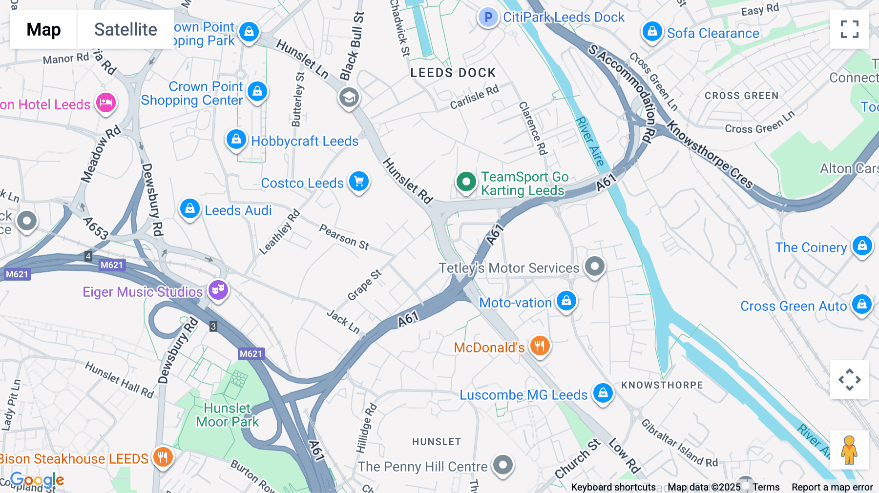 Click for interative map of Whitehouse Street, Hunslet, Leeds