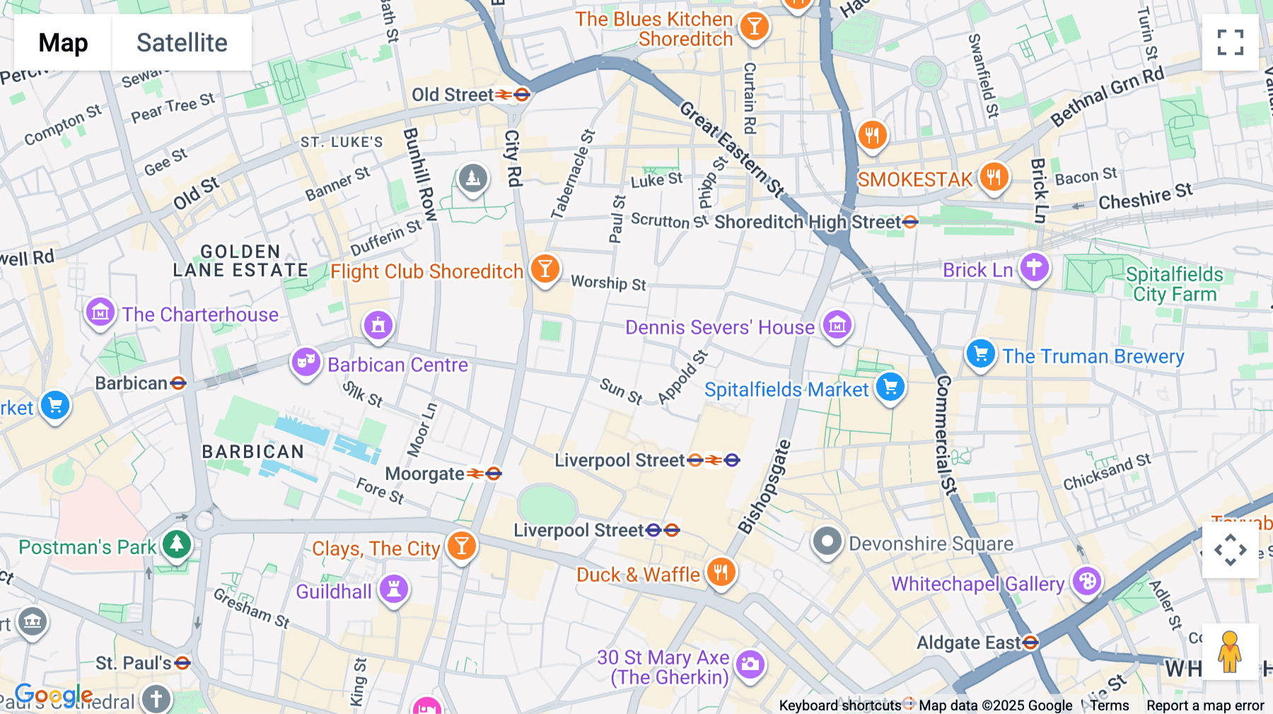 Click for interative map of 4 Crown Place, London