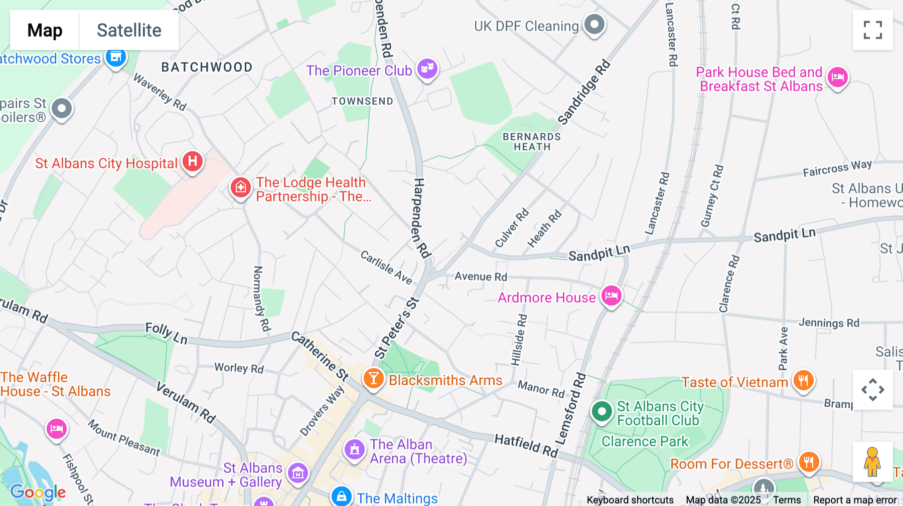 Click for interative map of The Old Pumphouse, 1A Stonecross, St Albans