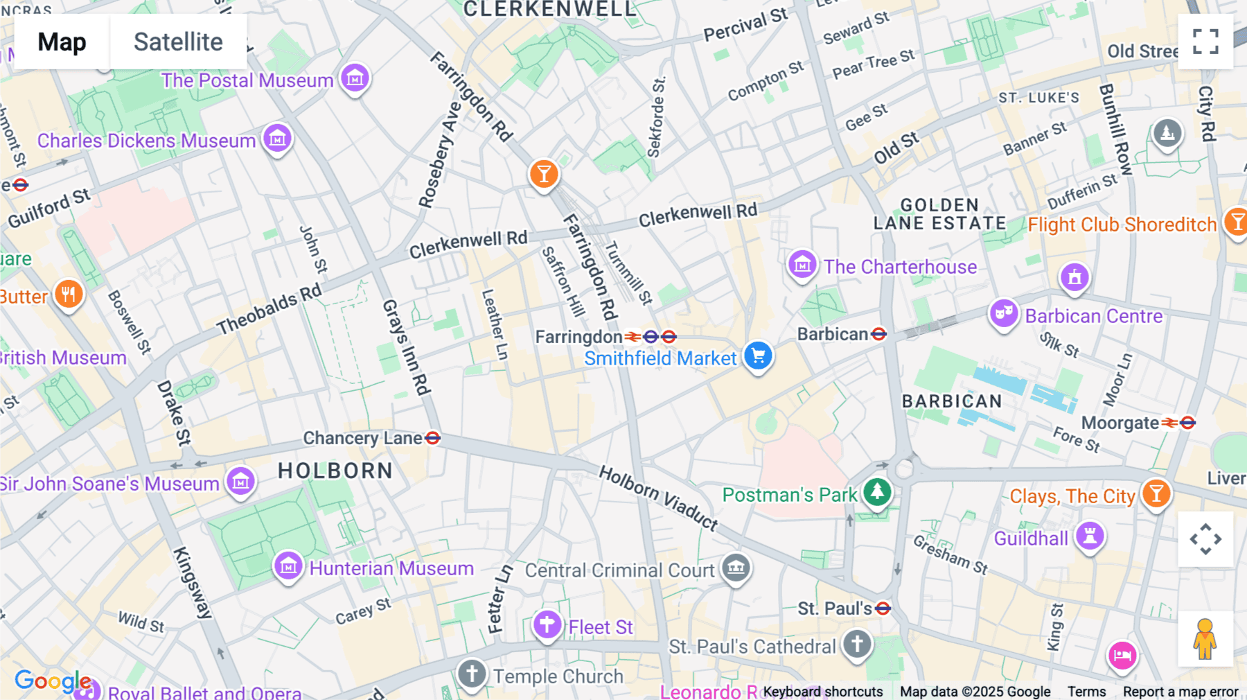 Click for interative map of 12 Farringdon Rd, London