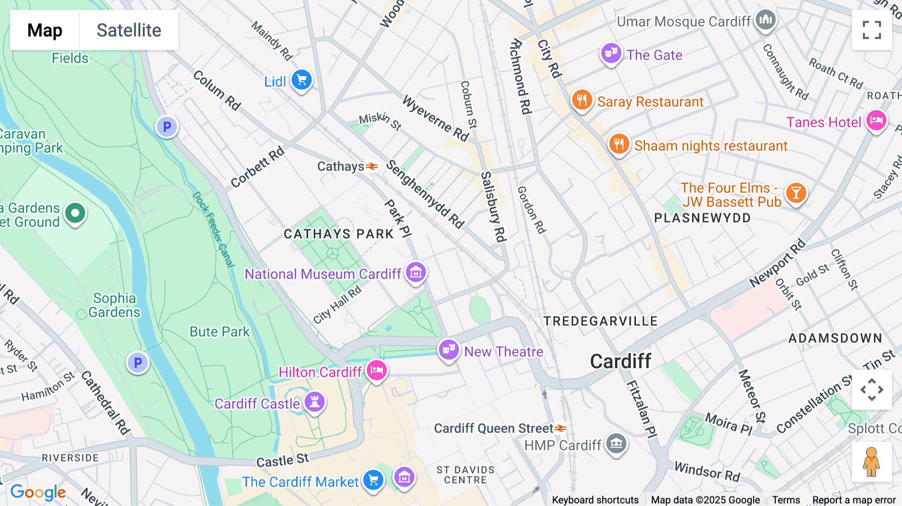 Click for interative map of 16 Museum Place, Cardiff