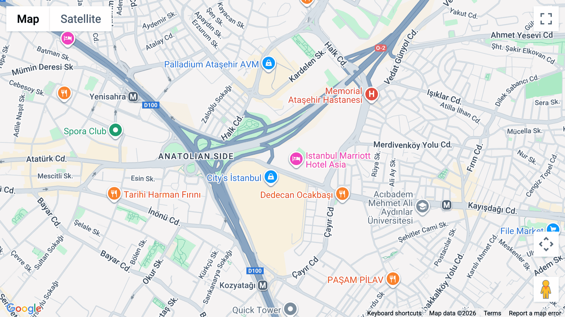 Click for interative map of Küçükbakkalköy Mah. Kayışdağı Cad. Number 1, Allianz Tower, Istanbul