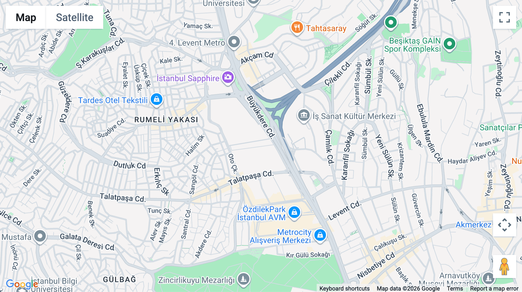 Click for interative map of Esentepe, 4. Levent Kavşağı Number 209, Tekfen Tower, Istanbul