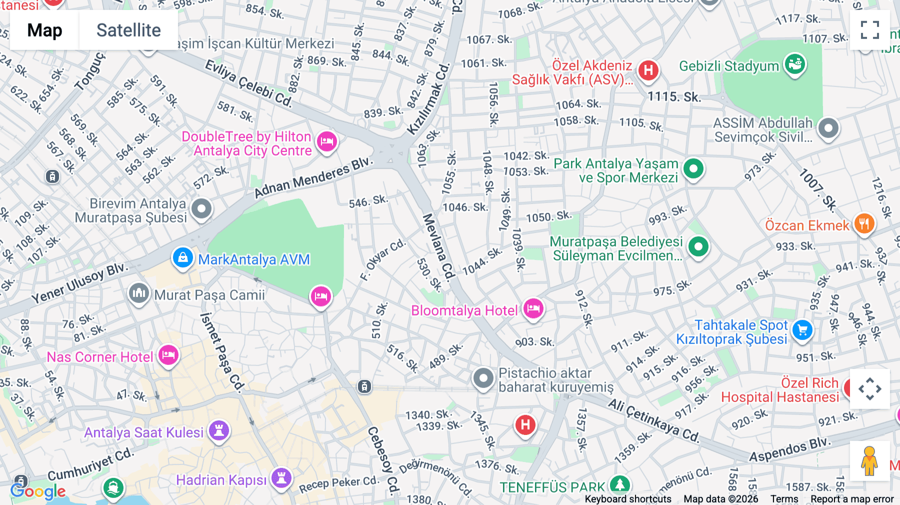 Click for interative map of Yenigün Mahallesi Mevlana Caddesi, Midtown Plaza, No: 54 B Blok 5. Kat, No: 26, Antalya