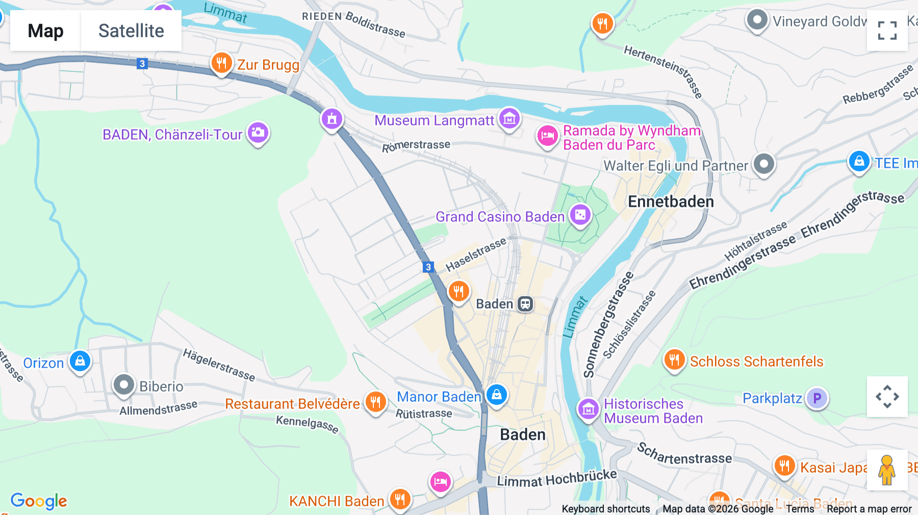 Click for interative map of Haselstrasse 16, Baden
