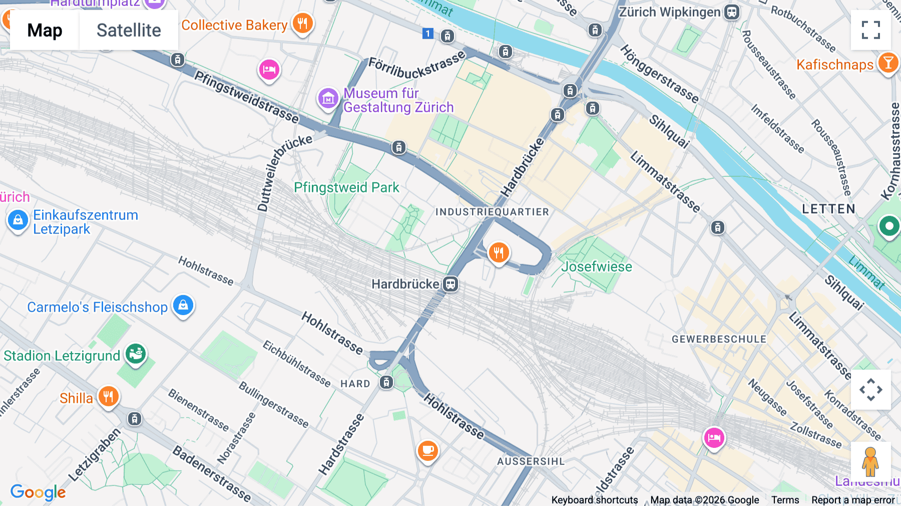Click for interative map of Hardstrasse 201, Zurich