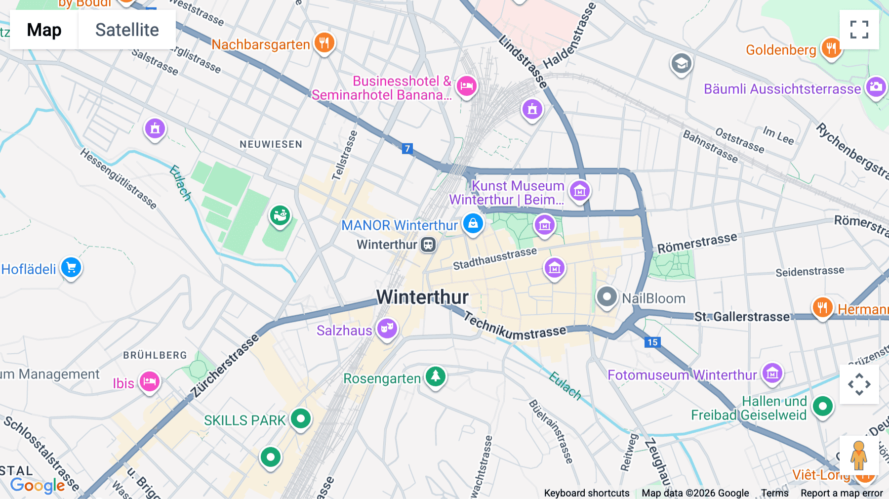 Click for interative map of Bahnhofplatz 8, Winterthur