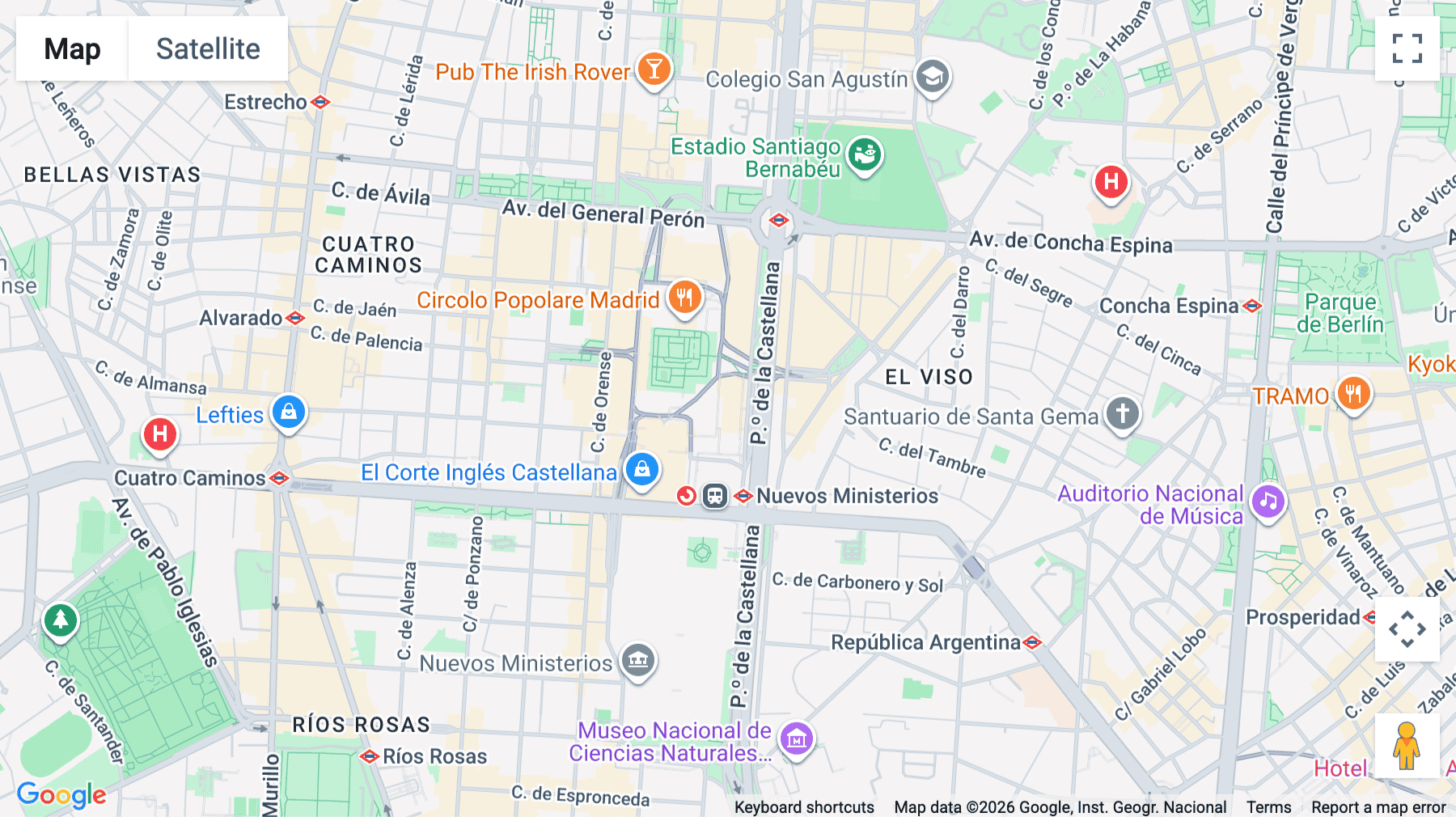 Click for interative map of Paseo de la Castellana 85, Madrid