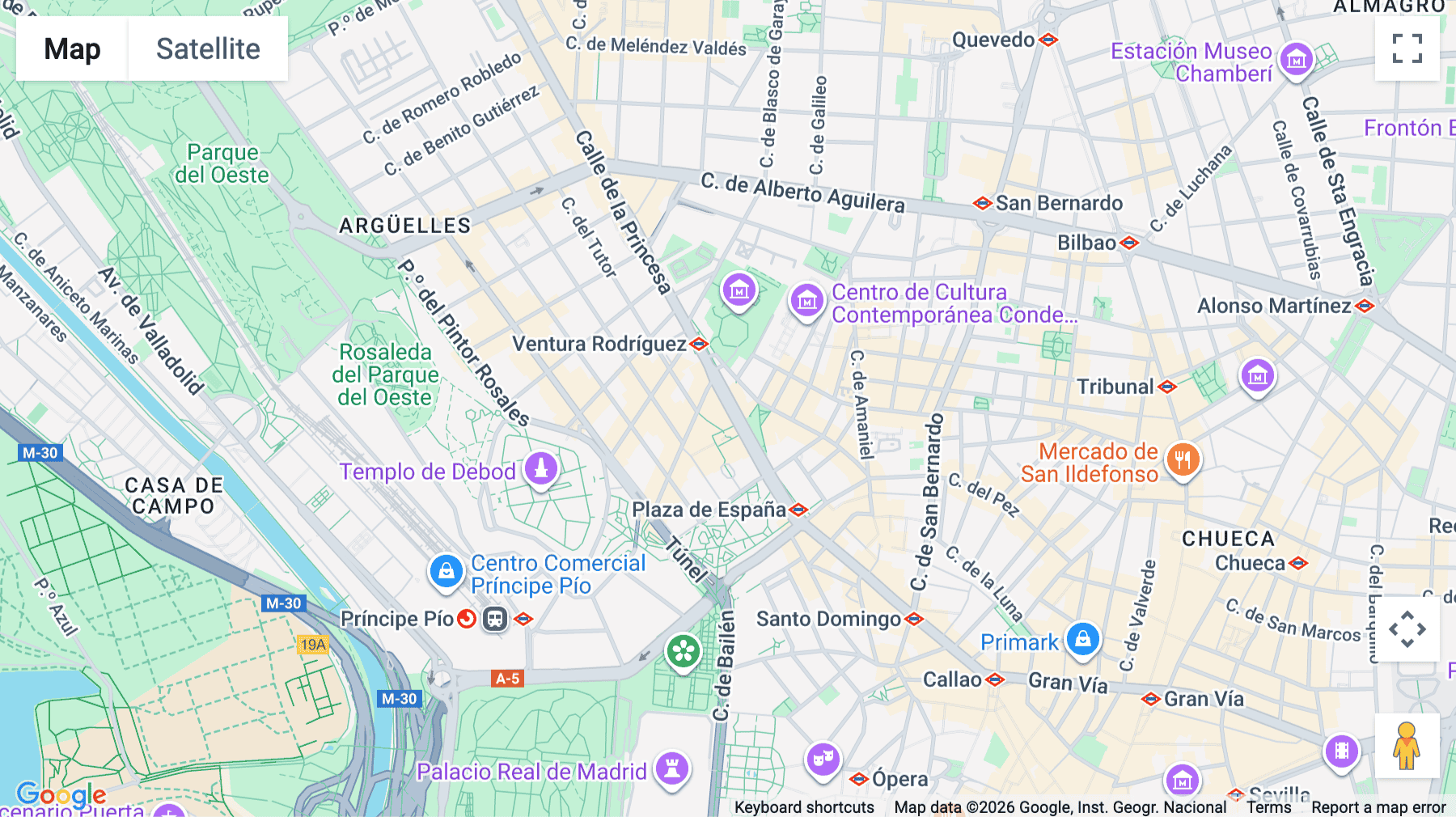 Click for interative map of Calle de la Princesa, 5, Madrid