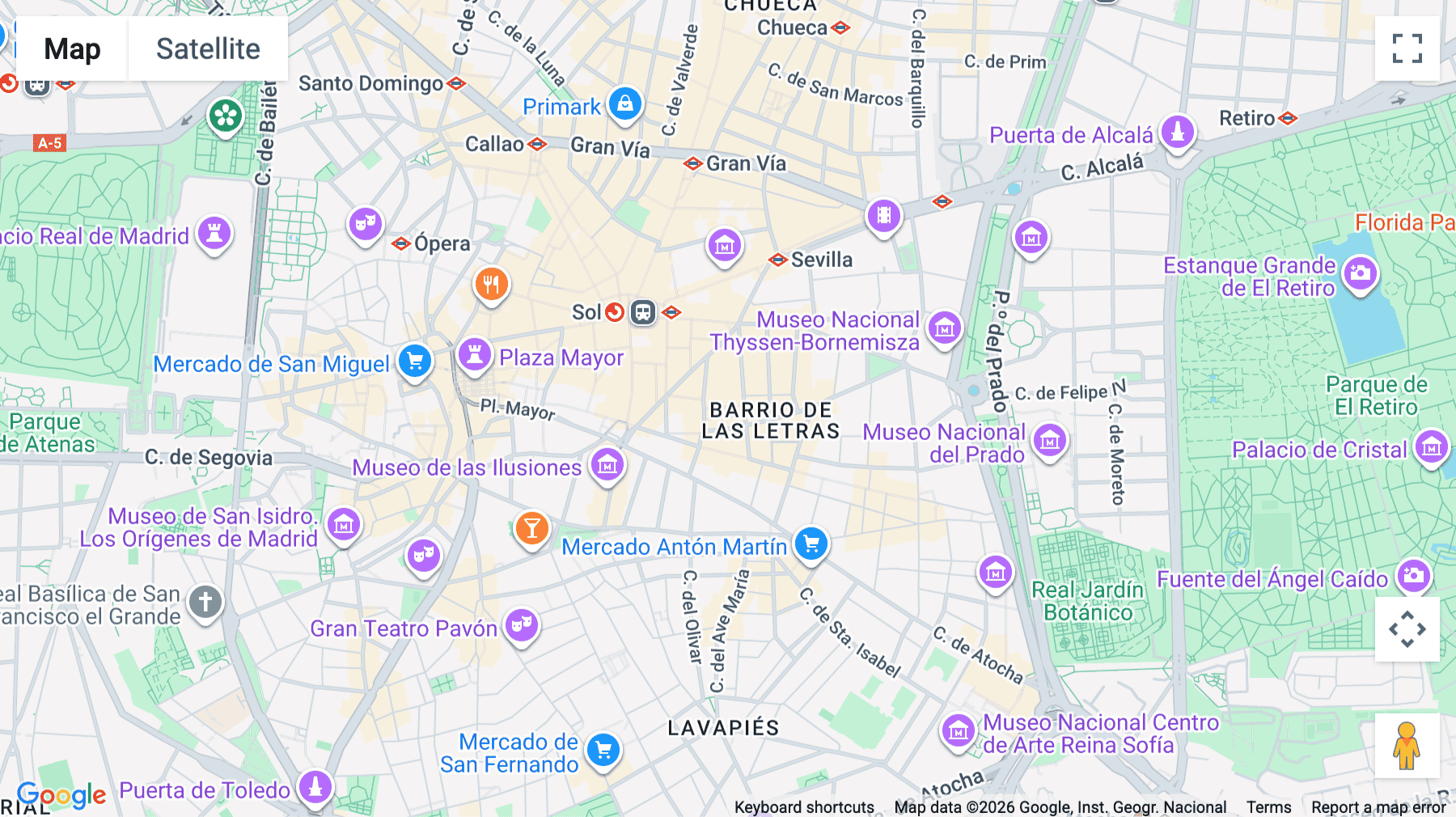 Click for interative map of Calle de las Huertas, 11, Madrid