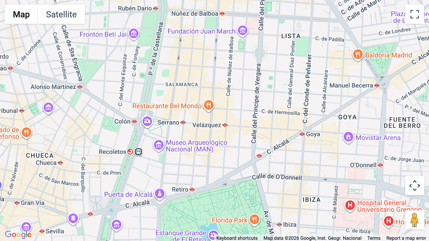 Click for interative map of 5-8F C. de Velázquez, 34, Madrid