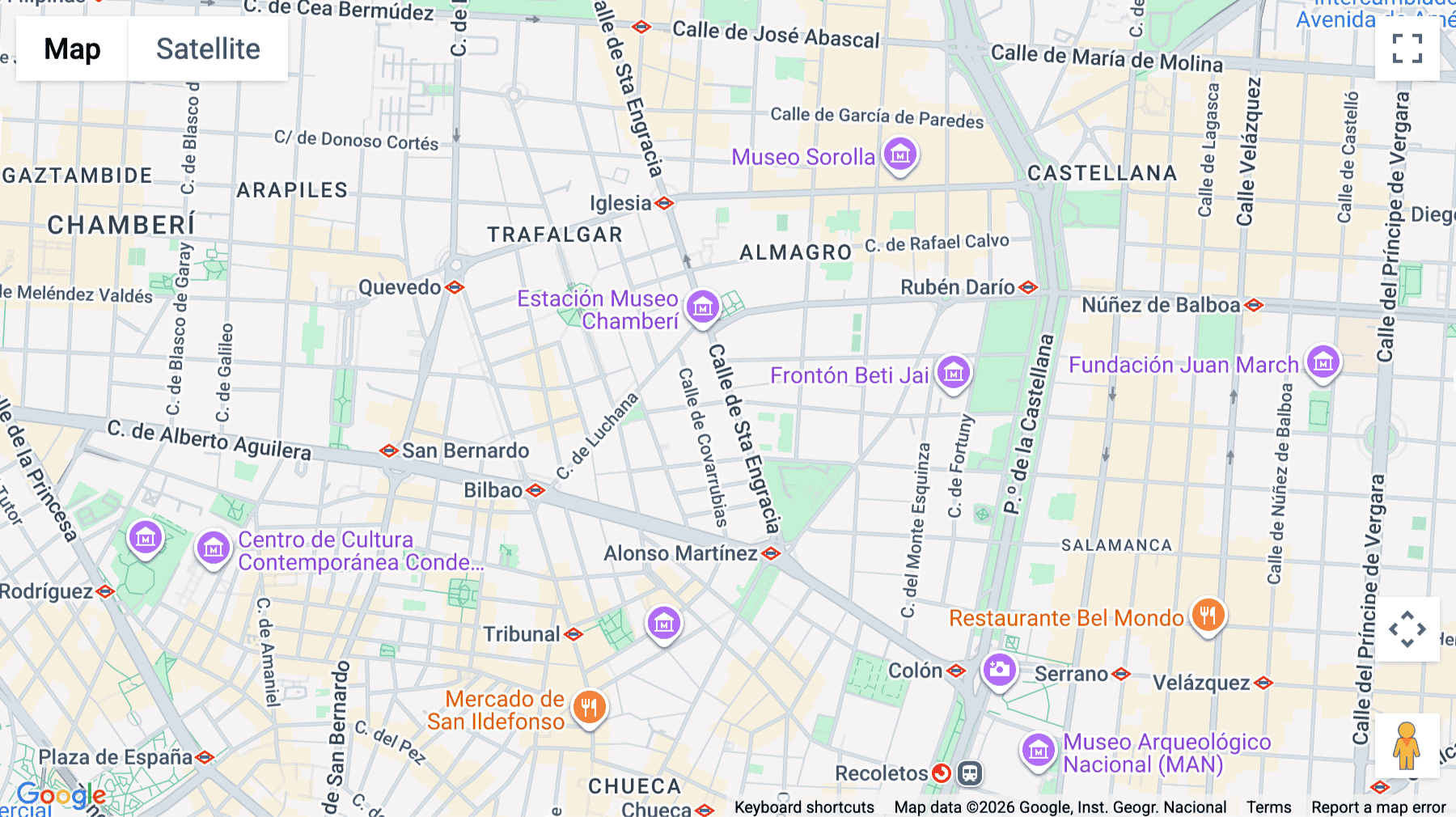 Click for interative map of Santa Engracia 23, Madrid