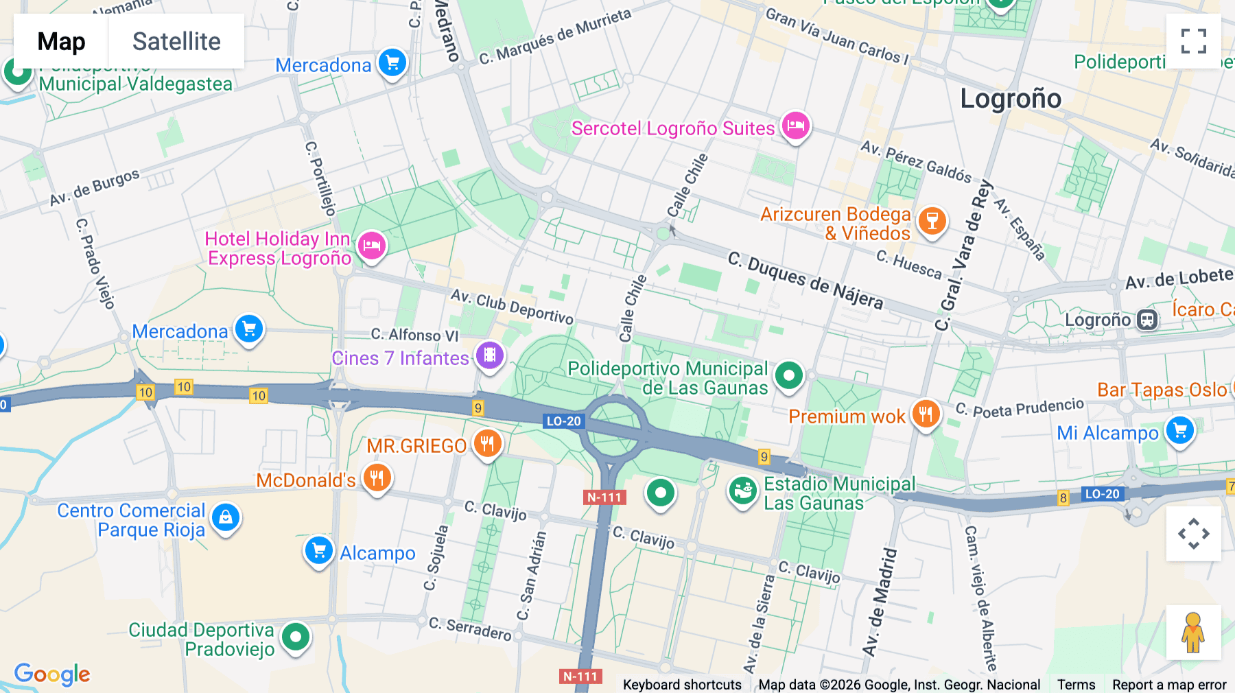 Click for interative map of Calle Chile 54, Logroño