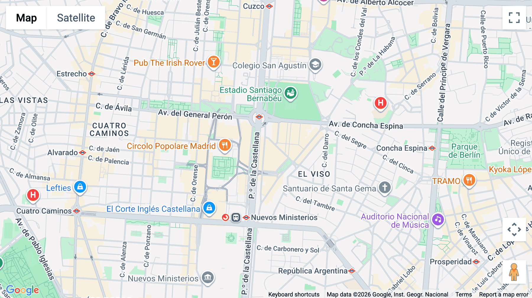 Click for interative map of Paseo de la Castellana, 130, Castellana Bernabéu, Plantas 9 y 10, Madrid