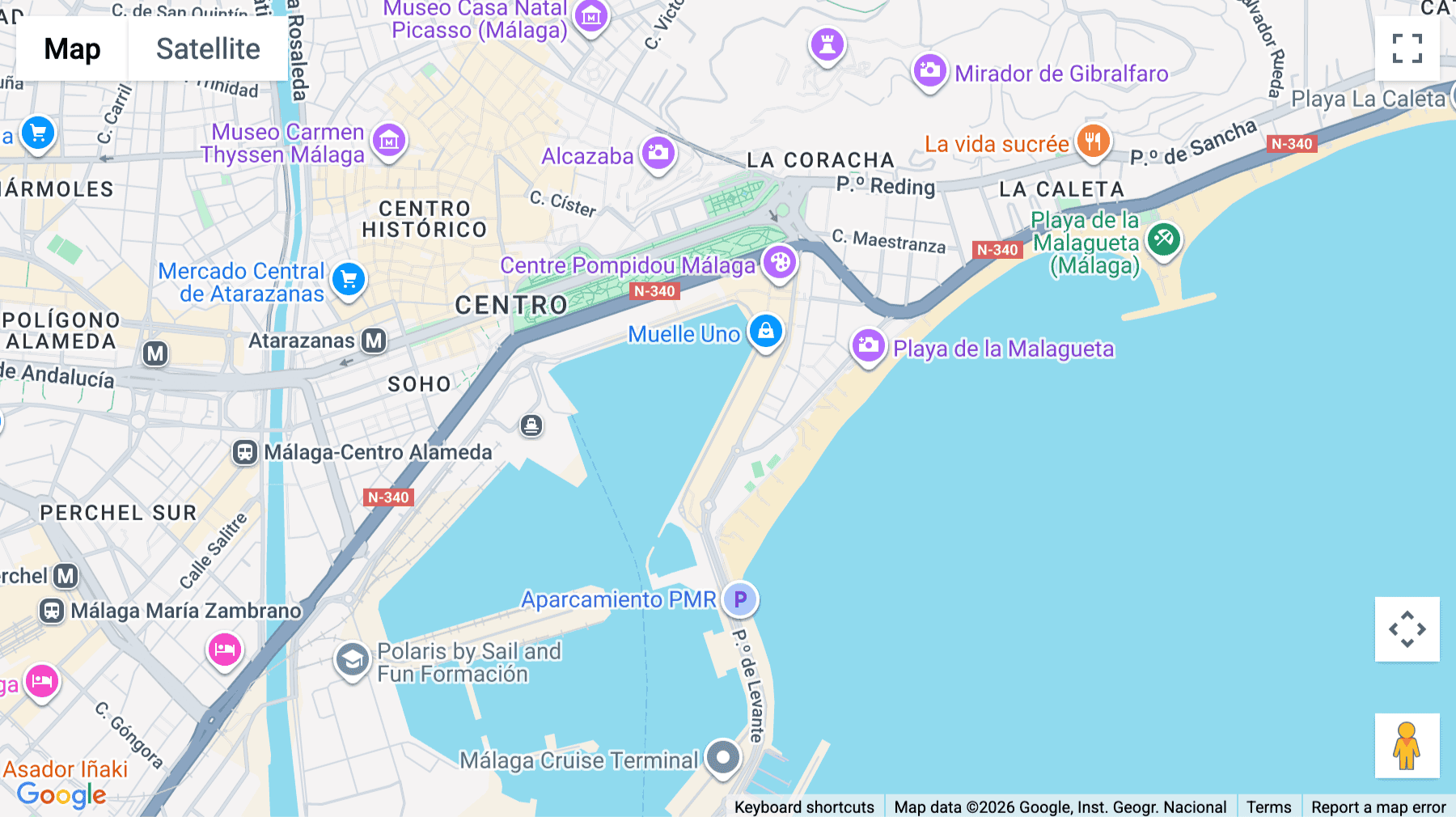 Click for interative map of Paseo del Muelle Uno, Sin Numero, Málaga
