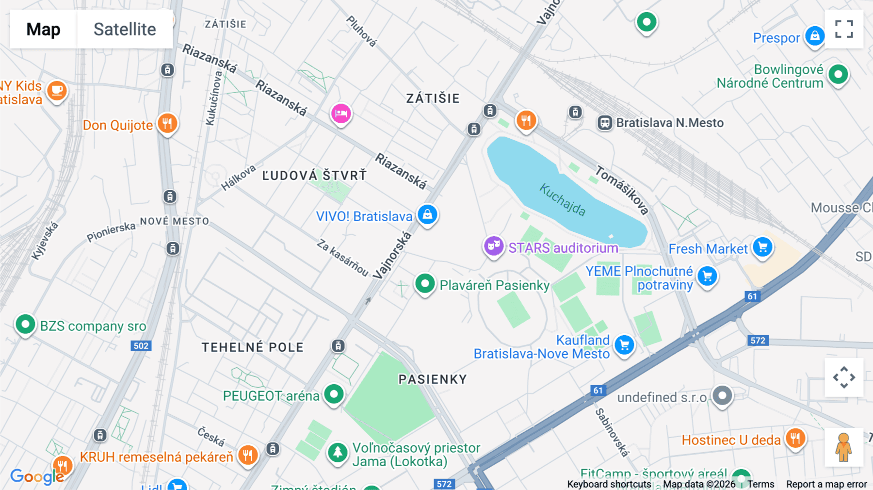 Click for interative map of myhive Vajnorska 100/A, Bratislava
