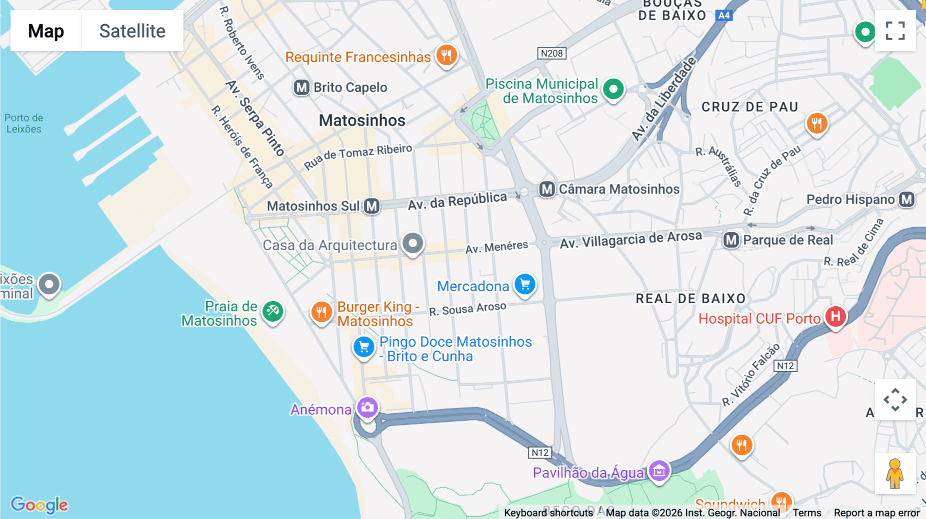 Click for interative map of Avenida Meneres 640, Matosinhos, Porto
