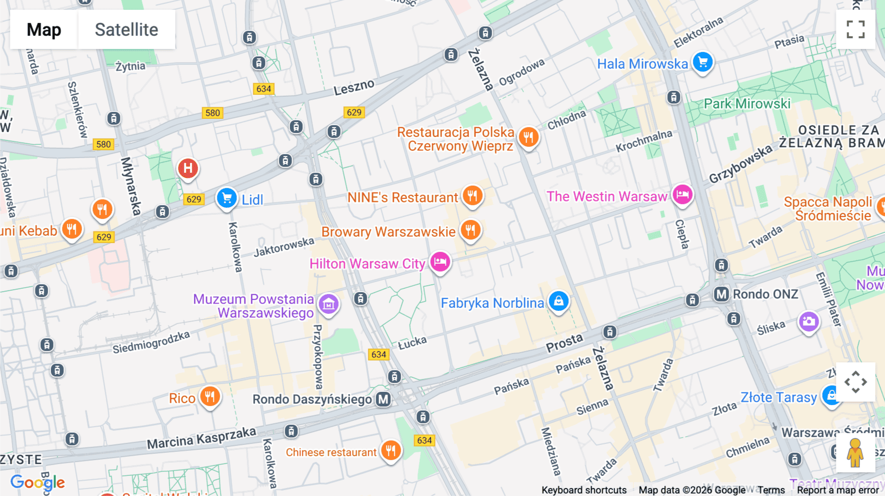 Click for interative map of Grzybowska 62, Warsaw