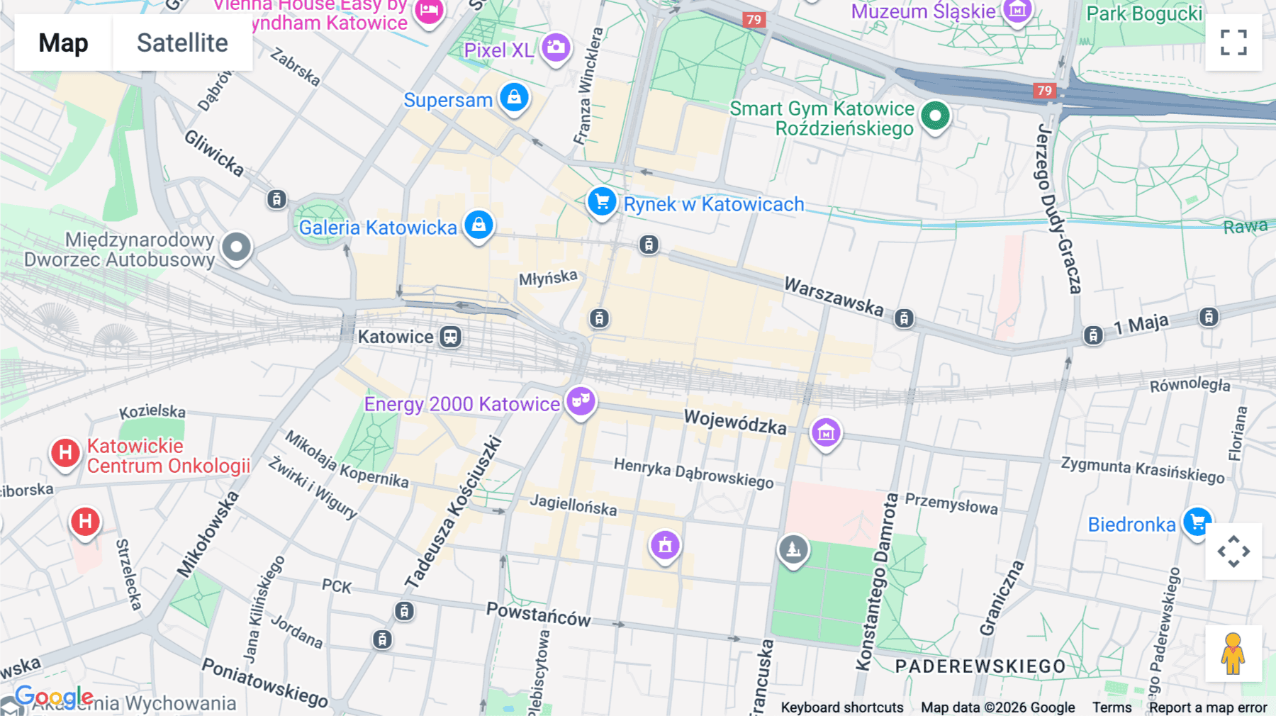Click for interative map of Cluster Stary Dworzec, Dworcowa 8, Katowice
