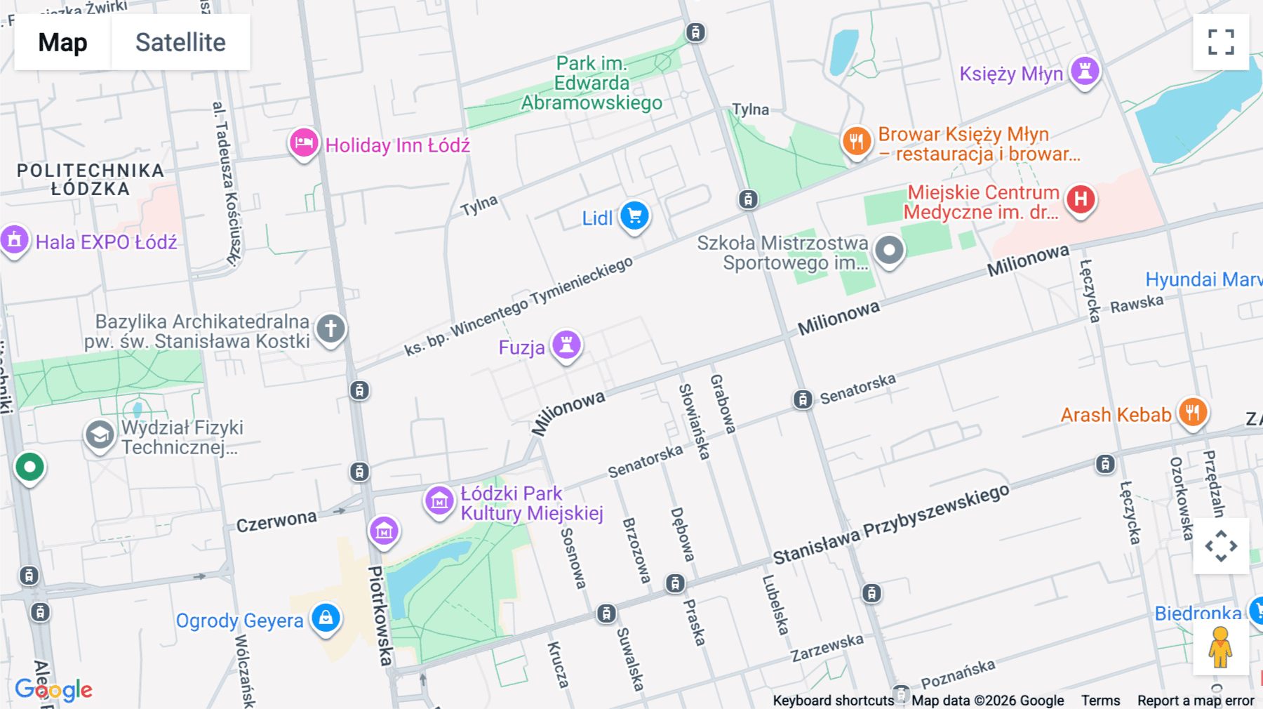Click for interative map of Ulica Milionowa 6, Lodz