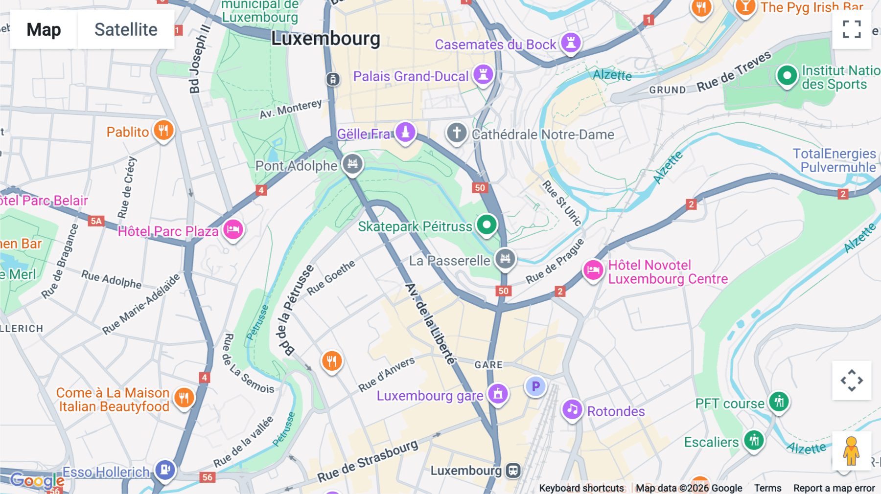 Click for interative map of 08-10 rue Mathias Hardt, Luxembourg City