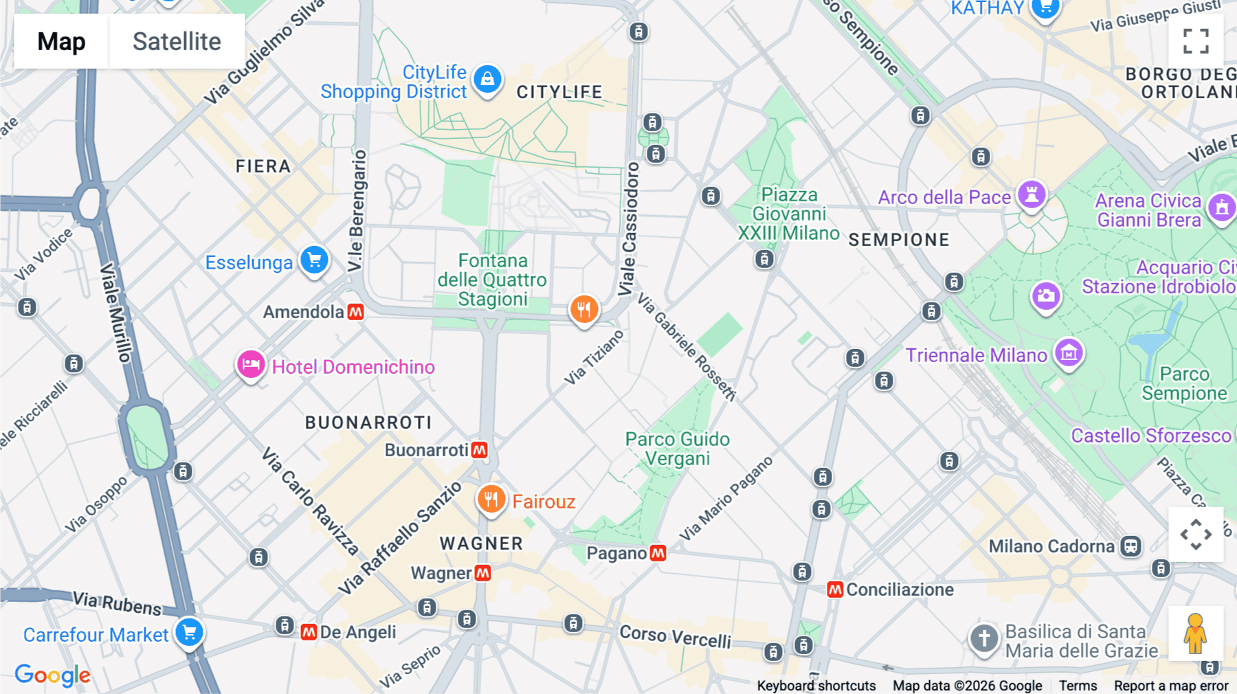 Click for interative map of Via Tiziano 32, 4th floor, Milan