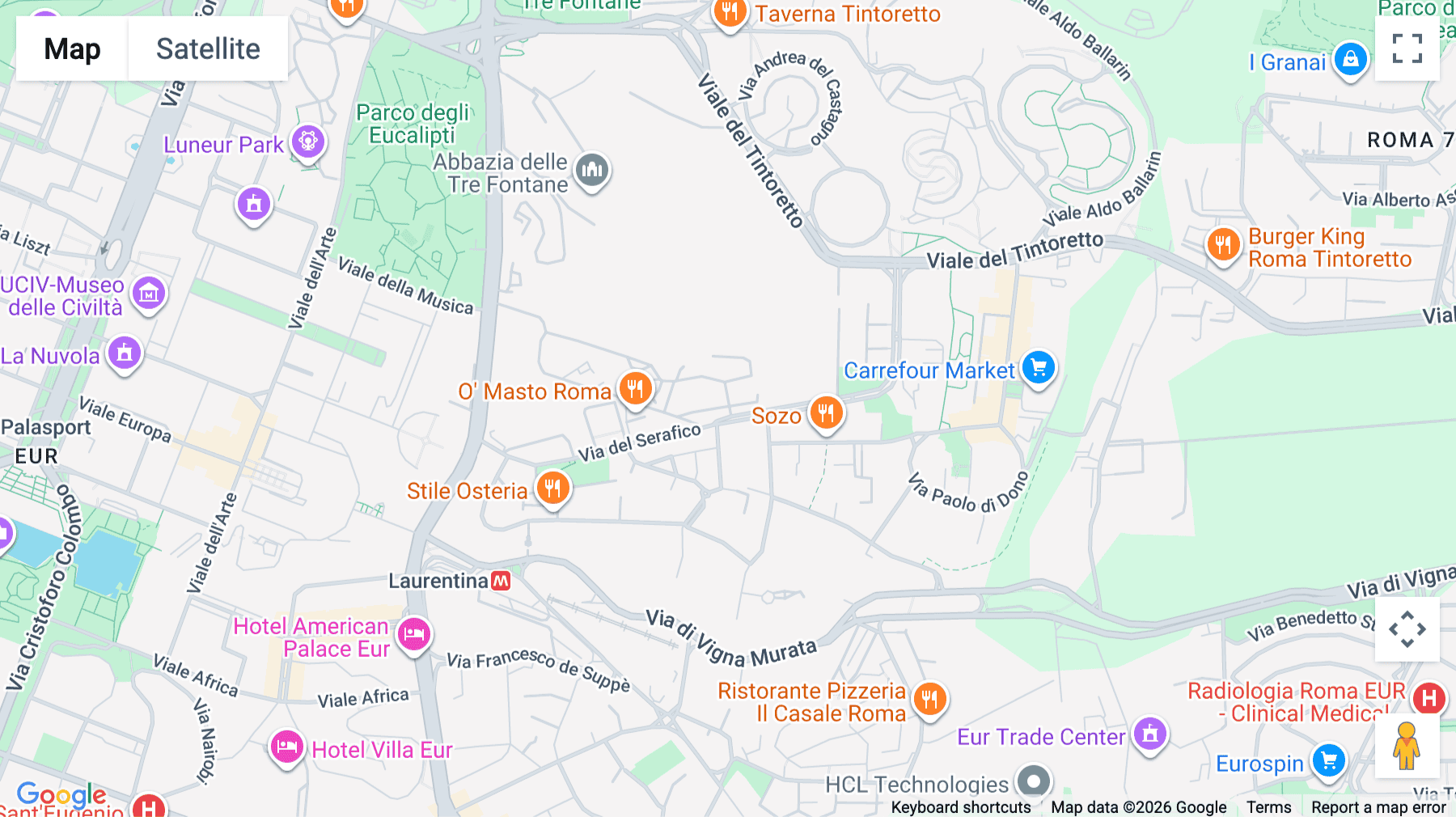 Click for interative map of Via del Serafico, 89/91, Rome