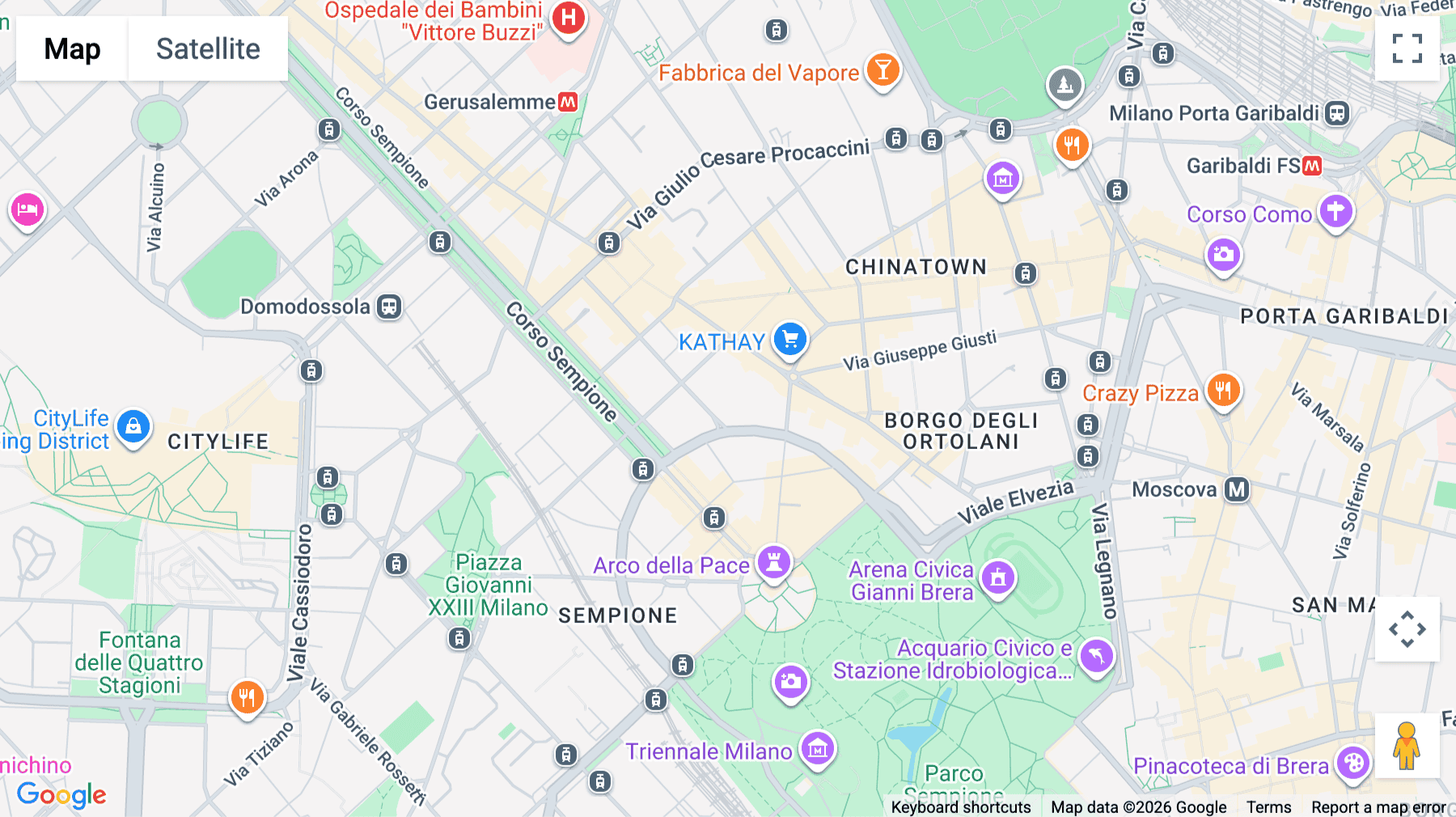 Click for interative map of Via Francesco Melzi d'Eril, 34, Via Francesco Londonio, Milan