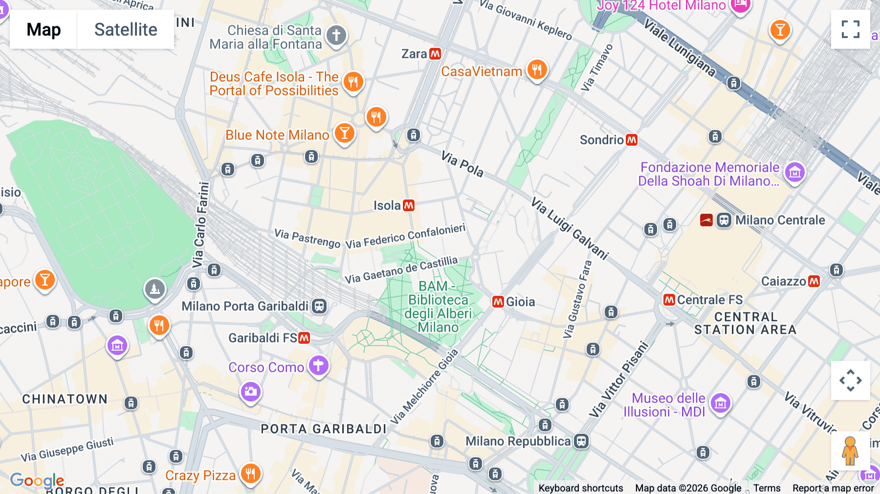 Click for interative map of Via Gaetano de Castillia, 23, Milan