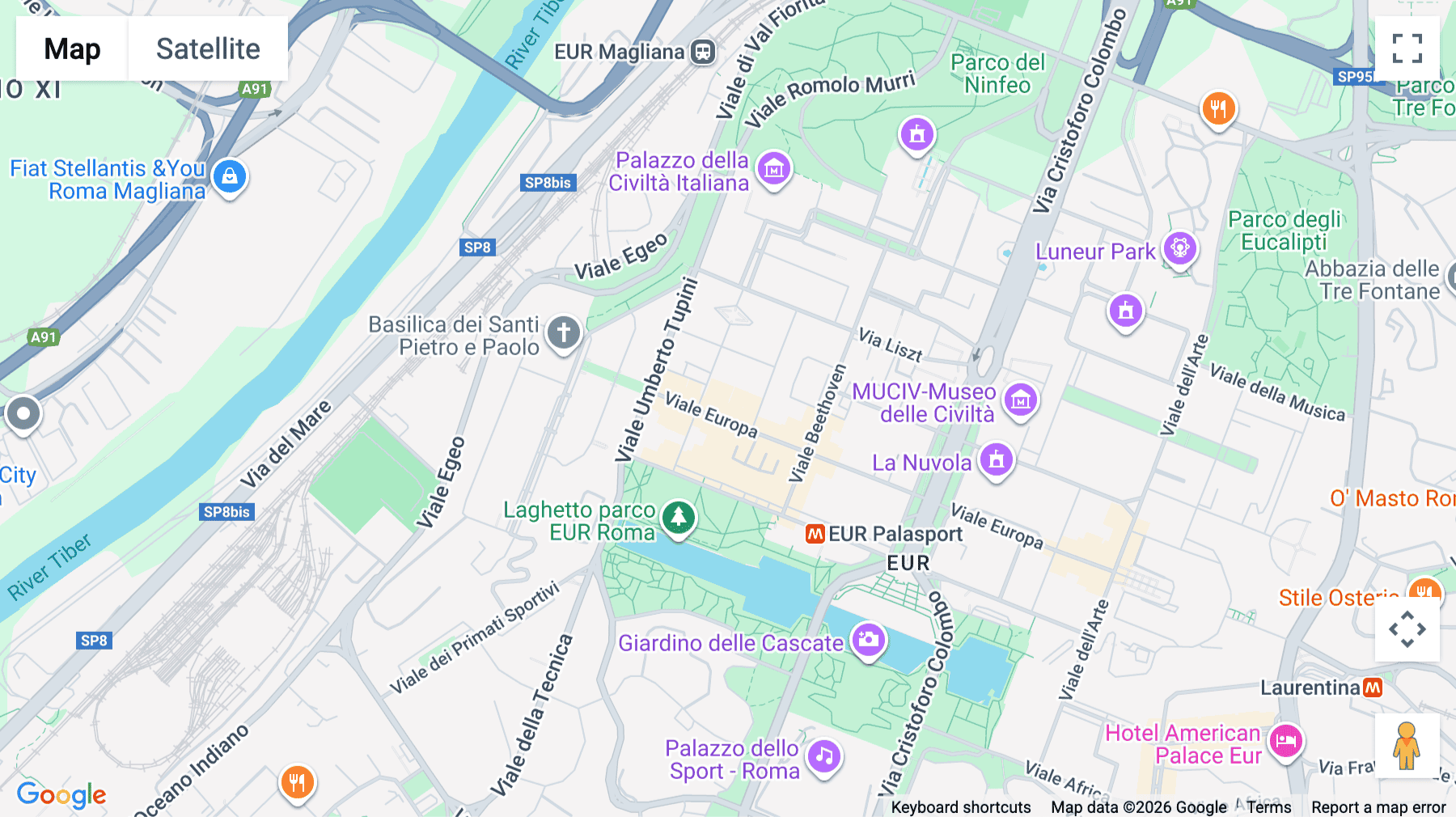Click for interative map of Viale Europa 55, Rome
