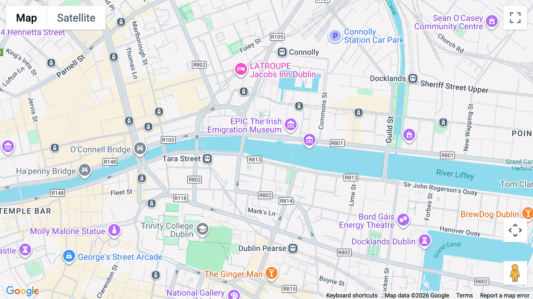 Click for interative map of Riverview House 23 City Quay, 4th floor, Dublin