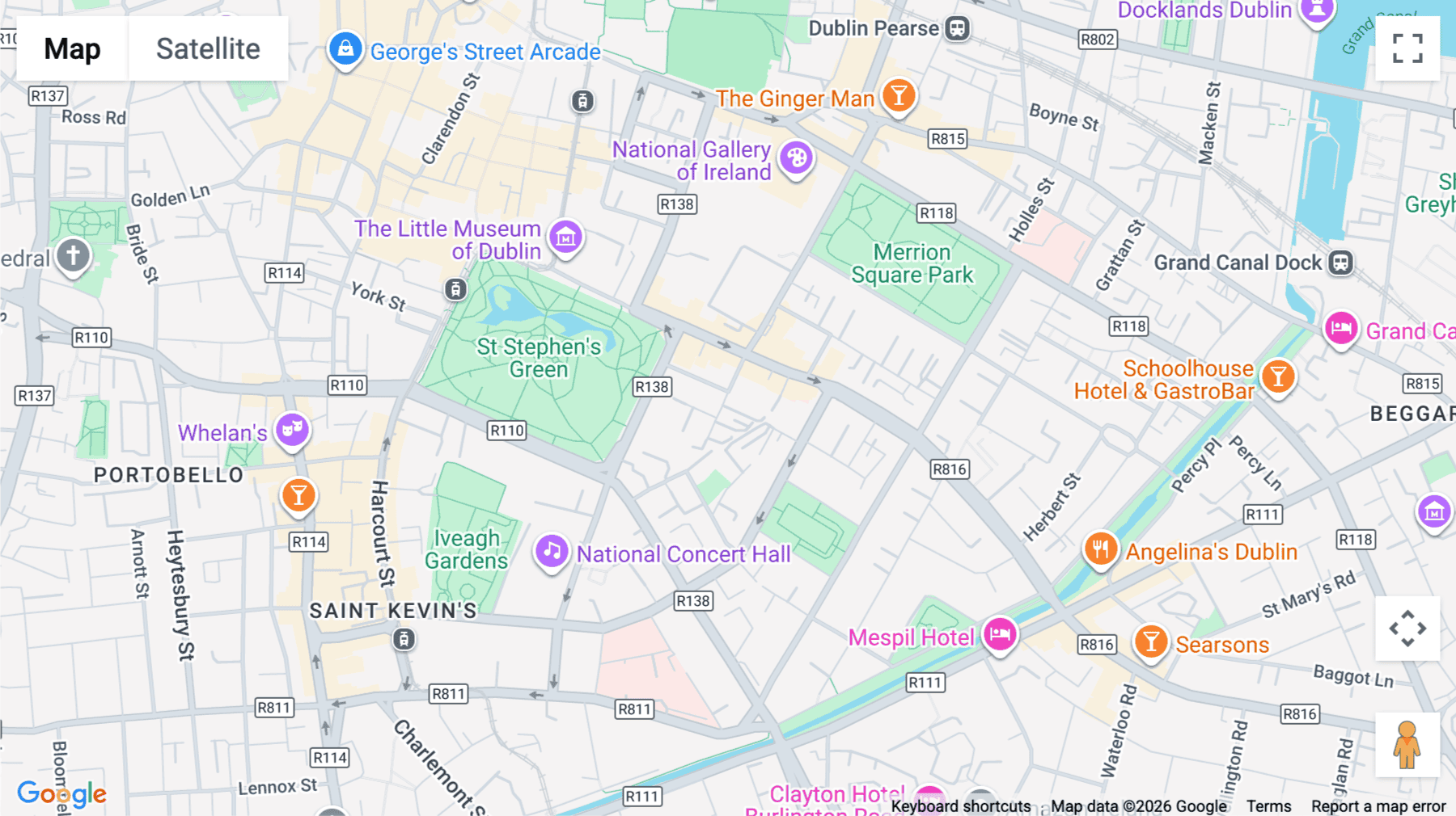 Click for interative map of Ten Ely Place, Dublin